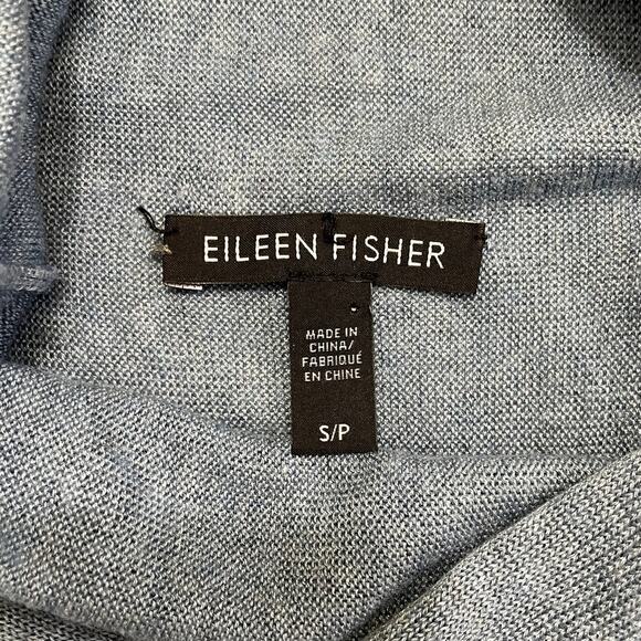 Eileen Fisher Merino Wool Tencel Turtleneck Tunic Sweater Size Small Minimalist - Picture 7 of 8